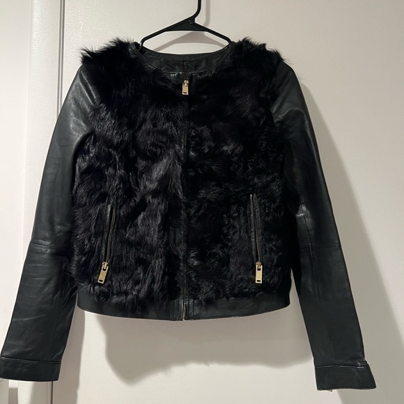 Zara Jackets & Blazers - Zara Black Genuine Leather Jacket with Natural Fur